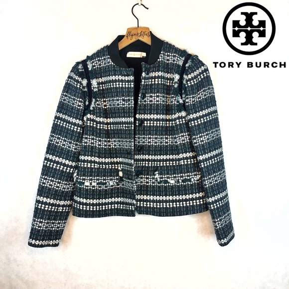 Tory Burch Rare Sequin Tweed Blazer 